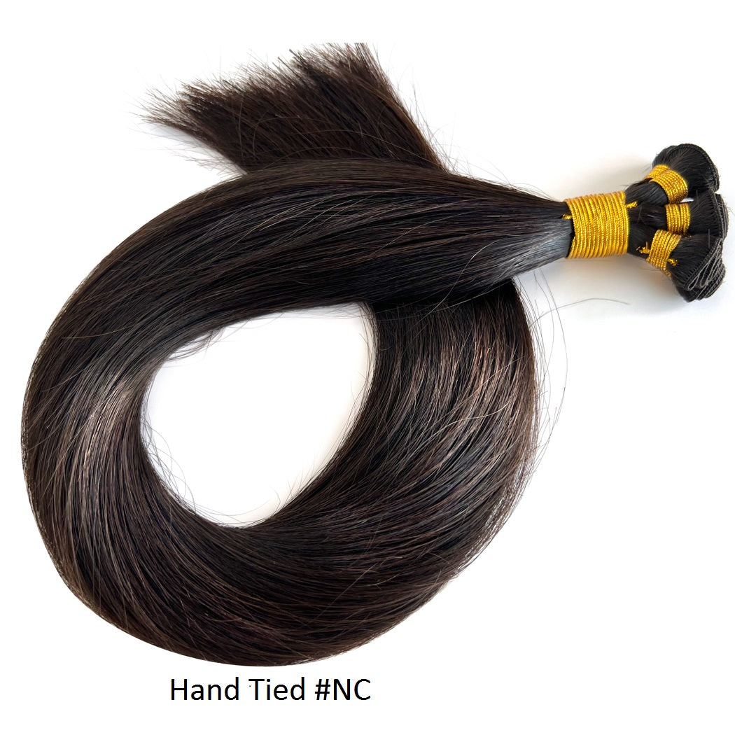 Hand Tied Weft Hair Extensions Natural Balck Sew In Hair Wefts | Hairperfecto