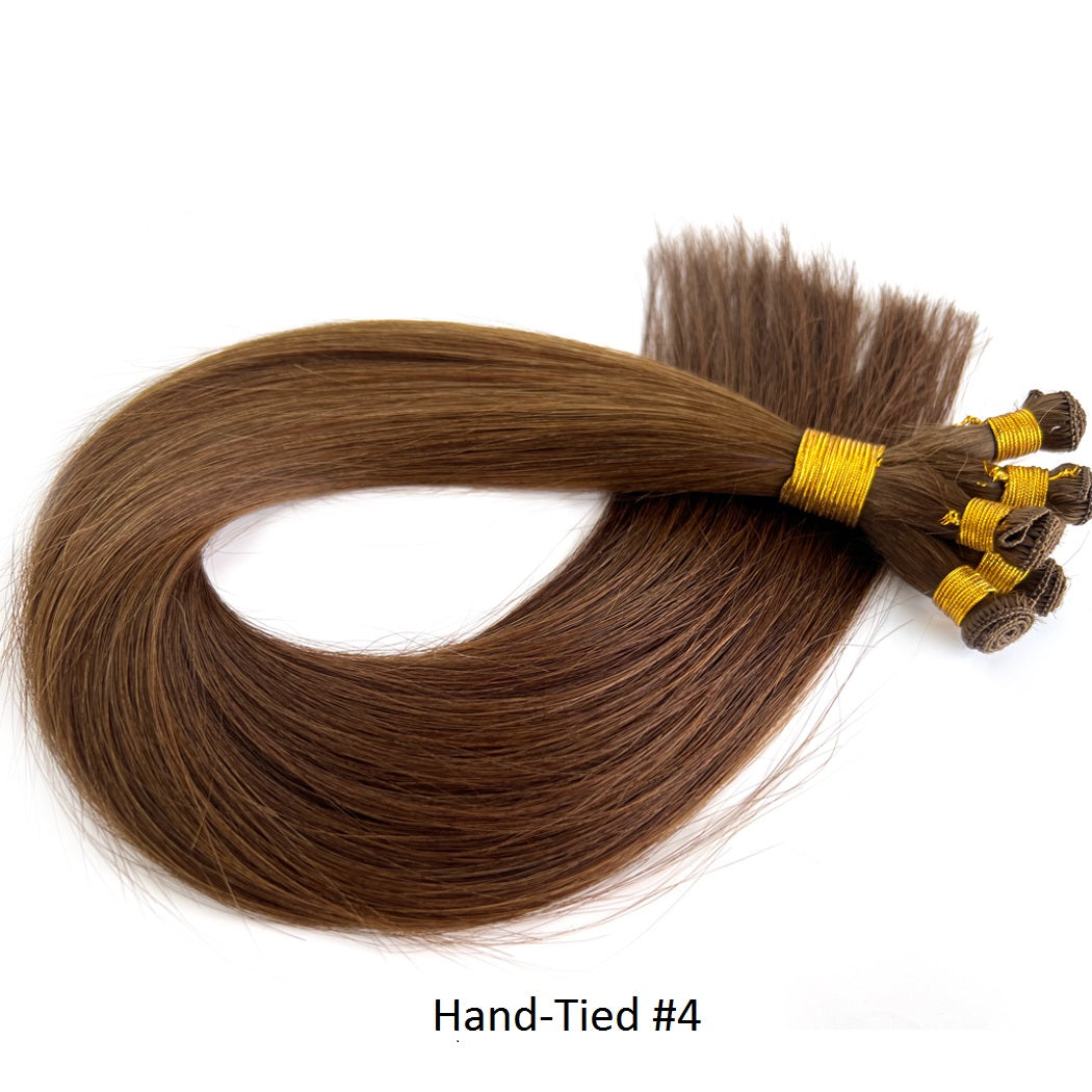 Hand-Tied WeftHair Extensions Dark Brown #4  Remy Hair | Hairperfecto