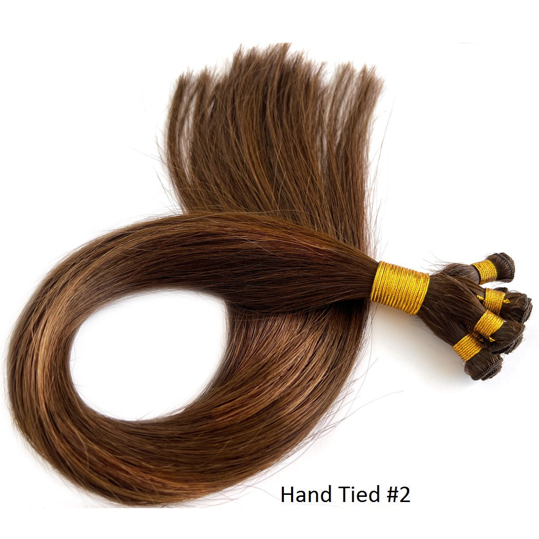 Hand-Tied WeftHair Extensions Dark Brown #2  Remy Hair | Hairperfecto